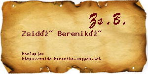 Zsidó Bereniké névjegykártya